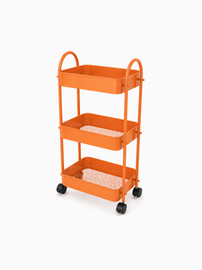 Carrito de Utilidad Metálico de 3 Niveles Resistente con Ruedas, Carrito de Almacenamiento Rodante Multiusos para Cocina, Baño, Sala de Estar - Product Image 2