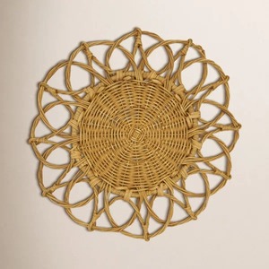 Natural Rattan Woven <b>Placemats</b> <b>Set</b> Handmade Table Chargers for Kitchen Dining and Rustic Wedding Tables Wholesale - Product Image 3