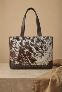 Bolso Tote de Cuero Genuino de Lujo al por Mayor, con Pelo de Vaca, Cierre Abierto, Bordado, para Mujer, Verano-Otoño, LHTB-0032 - Product Image 5