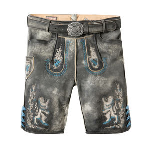 Lederhosen Rústicos de Cuero de Cabra Estilo Bávaro, Duraderos, para Festivales Culturales, para Hombre - Product Image 3