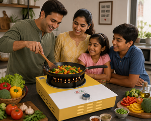 Rickul Plasma Electric Cooking <b>Stove</b> with Glass Surface Class a Energy Efficiency Safe Flame Technology Single Burner Portable - Product Image 3