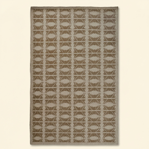 Alfombra de Lana Tejida a Mano Dune Orbit Beige Marrón, Moderna, Geométrica, Antideslizante, Ecológica, de Pelo Grueso y Altura Media para Sala de Estar - Product Image 1