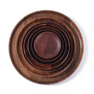 Wood Round Serving <b>Plate</b> Customized Size Eco-Friendly <b>Disposable</b> Modern Design Engraving Business Gift Dinnerware - Product Image 5