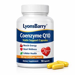 Coenzima Q10 Statin Support 100mg 100 Cápsulas, Suplemento para Energía Muscular y Bienestar Cardíaco, Lyonsbarry, Fabricante OEM GMP - Product Image 1