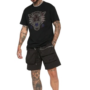 Haute qualité en gros coton personnaliser impression poids lourd t-shirt vêtements de rue unisexe goutte épaule hommes chemises broderie - Product Image 3