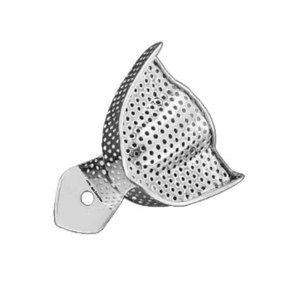 Plateau d'empreinte dentaire Premium avec bordure U2, en acier inoxydable, taille supérieure L, réutilisable, autoclavable, sans perforation - Product Image 2