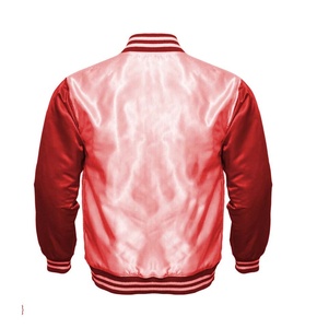 Veste universitaire personnalisée OEM, veste bomber en satin pour homme, veste de baseball, broderie personnalisée - Product Image 4
