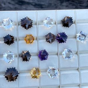 ควอตซ์หลากสีธรรมชาติทรงเกล็ดหิมะเจียระไนรูปดาวจากแอฟริกาสำหรับทำเครื่องประดับ - Product Image 2
