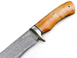 Cuchillo de Cocina Artesanal de Acero de Damasco con Mango de Madera Natural, Herramienta para Preparar Alimentos - Product Image 4