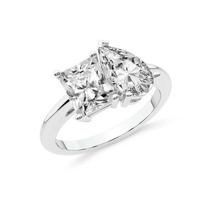 Luxury Jewelry Gold Malena <b>Two</b> <b>Stone</b> Radiant and Pear Toi Et Moi Lab Grown Diamond <b>Ring</b> (3 Ct. Tw.) Trendy IGI Certified <b>Rings</b> - Product Image 3