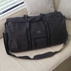 Sac de voyage en toile et cuir véritable robuste, vintage, grande capacité, sac de week-end, sac de voyage pour une nuit, sac de sport LCTB-0161 - Product Image 1