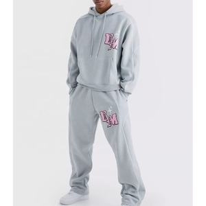 Ensemble de survêtement décontracté unisexe personnalisé OEM de haute qualité, 2 pièces, sweat à capuche et pantalon de jogging, coupe ample, grande taille, couleur unie - Product Image 4