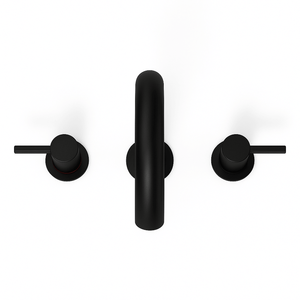 Rubinetto per lavabo da 8 pollici nero opaco, a 2 maniglie, design a 3 fori con beccuccio girevole a 360 gradi, rubinetto per lavabo con scarico a scomparsa - Product Image 5