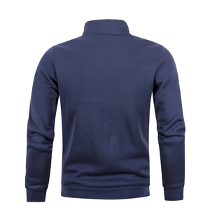 Custom Logo Men's Half Zip Sweatshirt Oversized Fit Grey Fleece <b>Mock</b> <b>Neck</b> Streetwear Casual Cotton <b>Top</b> - Product Image 2