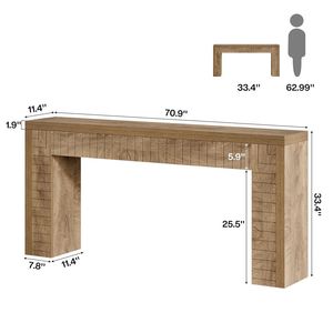 Tavolino stretto da divano con design superficiale unico, consolle decorativa lunga - Product Image 6