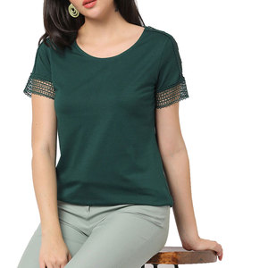 ราคาขายส่ง เสื้อยืดผู้หญิงคุณภาพสูงสำหรับฤดูร้อน ผ้าฝ้าย 100% แห้งเร็ว ระบายอากาศดี บริการ OEM ขั้นต่ำในการสั่งซื้อน้อย สำหรับขายออนไลน์ - Product Image 1