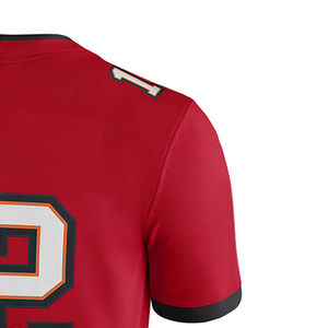 Maillot de football américain rouge uni, écologique, très vendu, pour adulte, antibactérien, grandes tailles. - Product Image 5