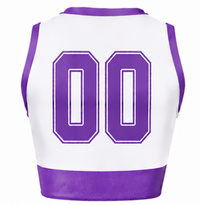 Maillot de cheerleading sans manches sublimé violet, tenue de sport athlétique pour l'entraînement et la compétition - Product Image 2