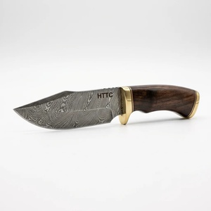 Couteau de chasse artisanal en acier Damas – Manche en bois de rose avec étui en cuir de qualité supérieure - Product Image 3
