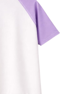 Women White Lavender Raglan Sleeve Henley T Shirt Cotton Blend Casual Short Sleeve Summer <b>Top</b> Trendy Minimalist Soft Tee Wear - Product Image 5