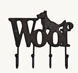 Gancho de pared decorativo vintage de hierro, organizador de llaves y soporte para correa de mascotas con diseño de ladrido, regalo para amantes de los perros, en oferta. - Product Image 1
