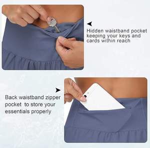Women's High Waisted Athletic Workout Shorts Quick Dry <b>Skorts</b> with Breathable Mesh Liner and Zipper Pockets for Running - Product Image 4