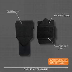 Guantes de levantamiento de pesas 3 en 1 con ganchos y muñequeras, ganchos ajustables para peso muerto para levantamiento de pesas y culturismo - Product Image 3