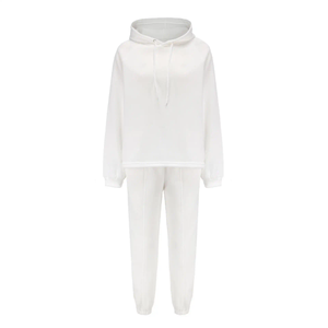 Conjunto Deportivo de Mujer a la Moda con Logotipo Personalizado, 2 Piezas, Top de Manga Corta y Pantalones Anchos, Chándal de Felpa con Logotipo Personalizado para Mujer - Product Image 1