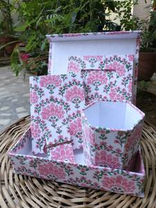 Block Printed <b>Gift</b> <b>Boxes</b> Handmade Sustainable Packaging Rigid Paper Board <b>Boxes</b> Wholesale Artisan Luxury Presentation <b>Boxes</b> - Product Image 4