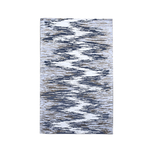 Alfombra Abstracta de Lana Hecha a Mano, Alfombra Moderna Gris Carbón Anudada a Mano de 10' X 14', Decoración para Sala de Estar - Product Image 1
