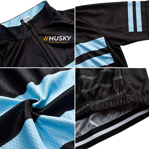 Jersey de Ciclismo Personalizado Azul de Manga Corta, Ecológico, 100% Poliéster, Unisex, Alta Elasticidad, Logotipo Frontal - Product Image 5