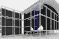 Structure de scène portable en aluminium pour les performances d'ensembles de petite taille et la location d'événements, système de support robuste pour l'éclairage et l'audio