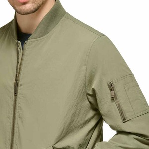 Wholesale Men's Low-<b>Weight</b> Canvas Waterproof Windproof Bomber Jacket Custom Logo <b>Stand</b> Collar <b>for</b> Winter Formal Style - Product Image 3