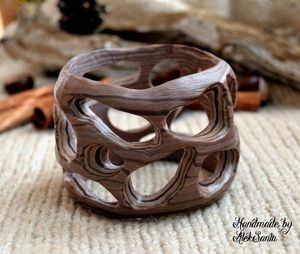 Stylish Spiral Wooden <b>Bangle</b> <b>Bracelet</b> for Women Boho Vintage Daily Wear Party Festive Polish Finished Fashion Jewelry Hand Cuff - Product Image 6