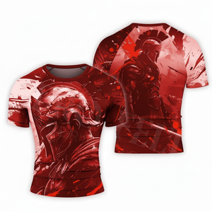 ชุดกีฬาคิกบ็อกซิ่ง เสื้อผ้าสำหรับต่อสู้กลางแจ้ง เสื้อรัดกล้ามเนื้อ โพลีเอสเตอร์ ยืดหยุ่น เสื้อยืดออกกำลังกาย - Product Image 3