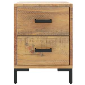 Table de chevet en pin massif brun avec table de nuit en bois d'ingénierie et métal - Product Image 3