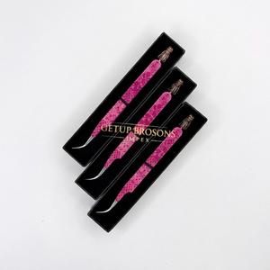 Pince à cils GETUP BROSONS IMPEX courbée en acier inoxydable avec revêtement papier, personnalisable, découpe laser perforée, vente en gros, marque privée - Product Image 2