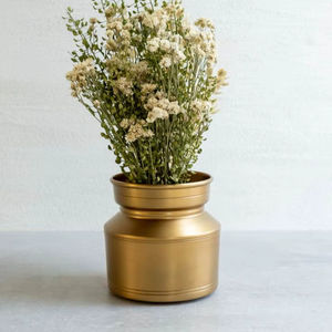 Macetero Metálico Minimalista para Temas de Decoración Moderna que Ofrece un Diseño Sencillo y un Elegante Arreglo de Plantas de Interior - Product Image 1
