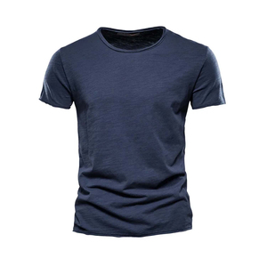 T-shirts pour hommes durables 100% coton biologique gaufré respirant poids lourd solide sérigraphie numérique mélange de styles en vrac Stock - Product Image 5