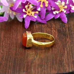 18K Gold Vermeil Carnelian <b>Ring</b> Boho <b>Statement</b> <b>Ring</b> Handmade Gemstone Gift for Her - Product Image 4