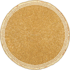Luxury Kitchen Decor <b>Beaded</b> <b>Placemat</b> Round Pattern Cloth and Polyester Material for Dining Table Restaurant or Hotel Design - Product Image 1