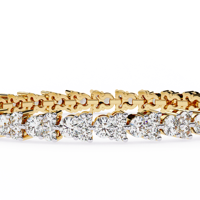 Bracelet tennis en or rose avec diamants de laboratoire taille brillant rond, bijoux pour femme, cadeau de fiançailles et de mariage, diamant en argent 92,5
