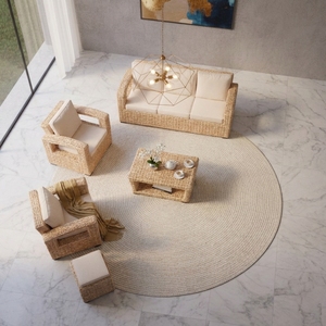 Luxury Modern Natural Wicker Rattan <b>Armchair</b> Outdoor Garden Terrace Living Room Accent <b>Dining</b> Chair Cushion Apartment - Product Image 4