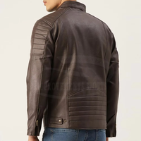 Veste en cuir véritable pour homme, taille personnalisée, style décontracté, col montant, imperméable, doublure en laine, fermeture éclair, nouvelle arrivée, haute qualité