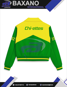 Chaqueta de Carreras Chi Eta Phi Sorority con Cierre de Cremallera, Chaqueta de Carreras Personalizada con Patrón de Llamas de Algodón de Alta Calidad - Product Image 5