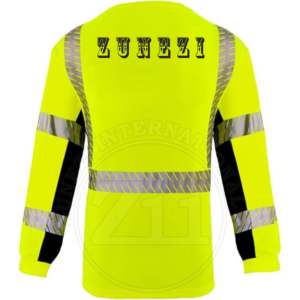 Camiseta de Manga Larga Fluorescente de Alta Visibilidad Reflectante FR, ANSI Clase 1, Impermeable, con Luz LED Intermitente, Ropa de Seguridad Transpirable - Product Image 2