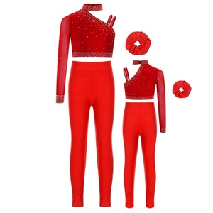 Conjunto de Ropa de Baile de Salón Competitivo para Niñas de 6 a 16 Años, Top Corto con Diadema y Leggings, para Patinaje Artístico y Gimnasia - Product Image 5