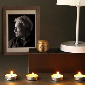 Vintage Brass <b>Keepsake</b> <b>Memorial</b> Urn Funeral Ash Container Crafted With Artistic Matte Texture And Elegant Detailing - Product Image 2