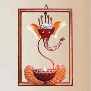 Artisan Inspired Indian Ganesh Candle Holder for Atmospheric <b>Lighting</b> in <b>Lounge</b> Areas Retail Displays Celebration Decor at Bulk - Product Image 5