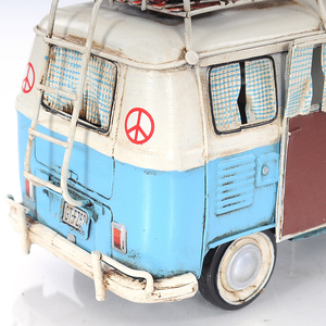 Modèle en métal vintage Volkswagen Camp Bus, artisanat rétro en fer forgé pour décoration intérieure, cadeau, 29,21Lx13,97Wx15,24H cm - Product Image 6
